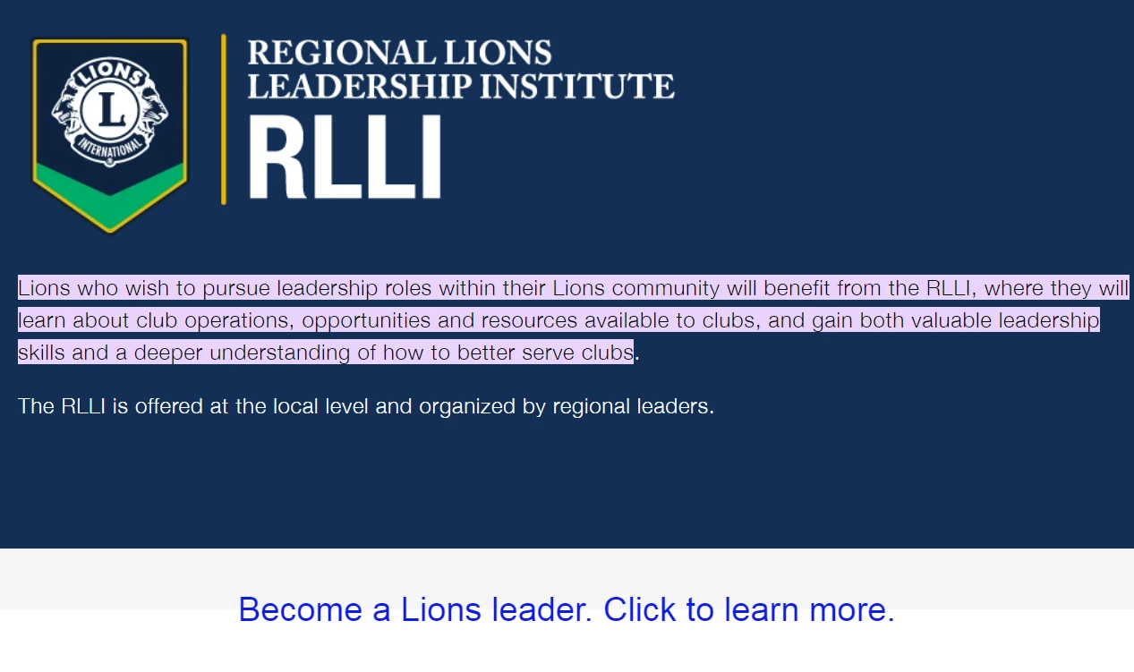 Become a Lions' Leader